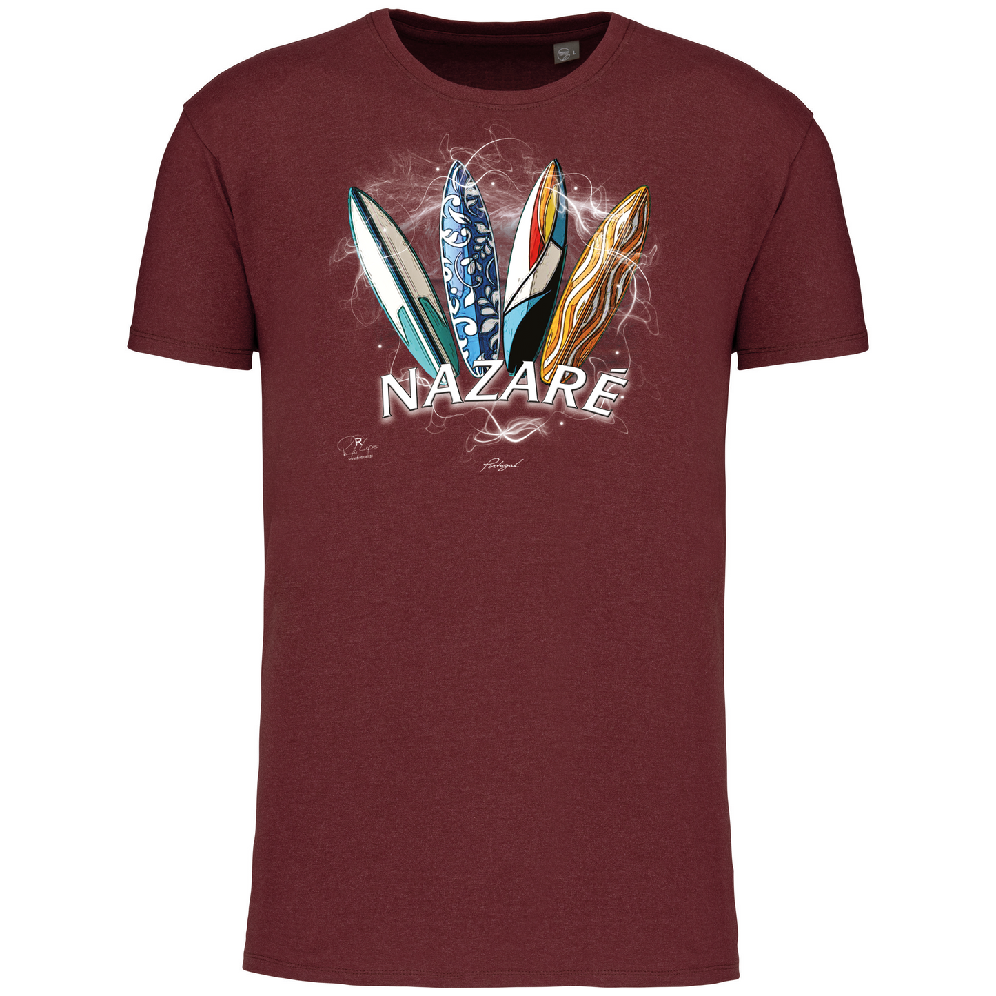 T-Shirt Algodão Biológico Surfboards Nazaré
