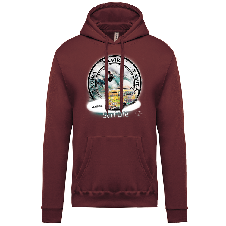 Sweatshirt Kariban com Capuz Surf Life Tavira