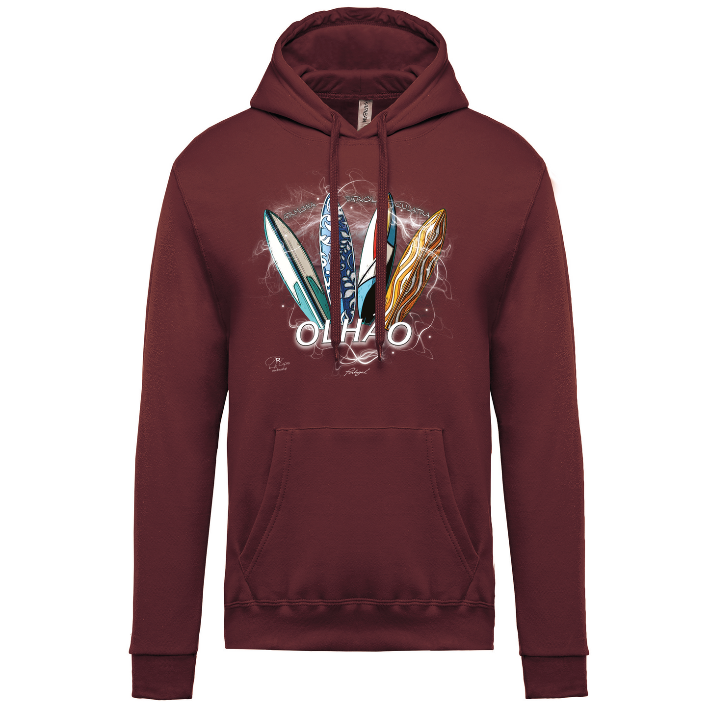 Sweatshirt Kariban com Capuz Surfboards Olhão