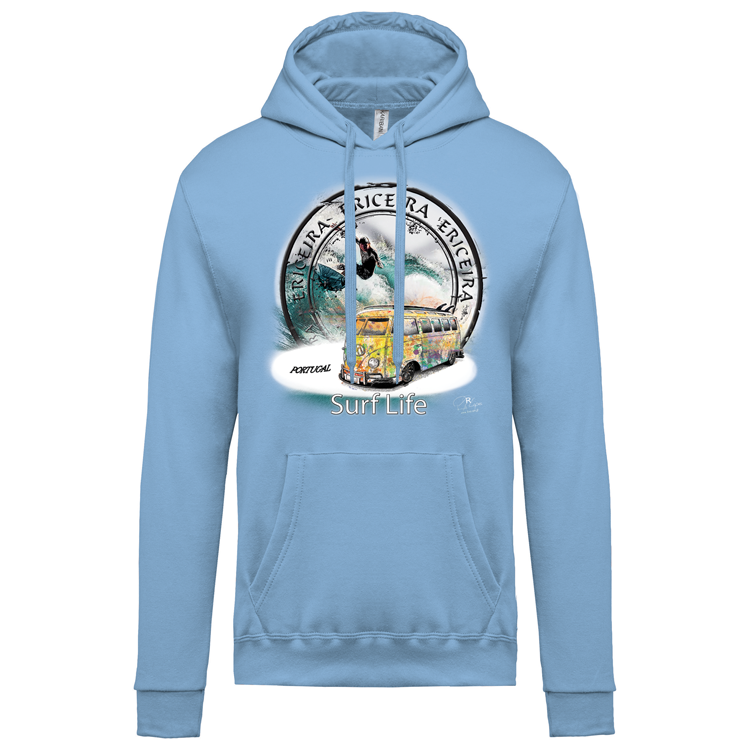 Sweatshirt Kariban com Capuz Surf Life Ericeira