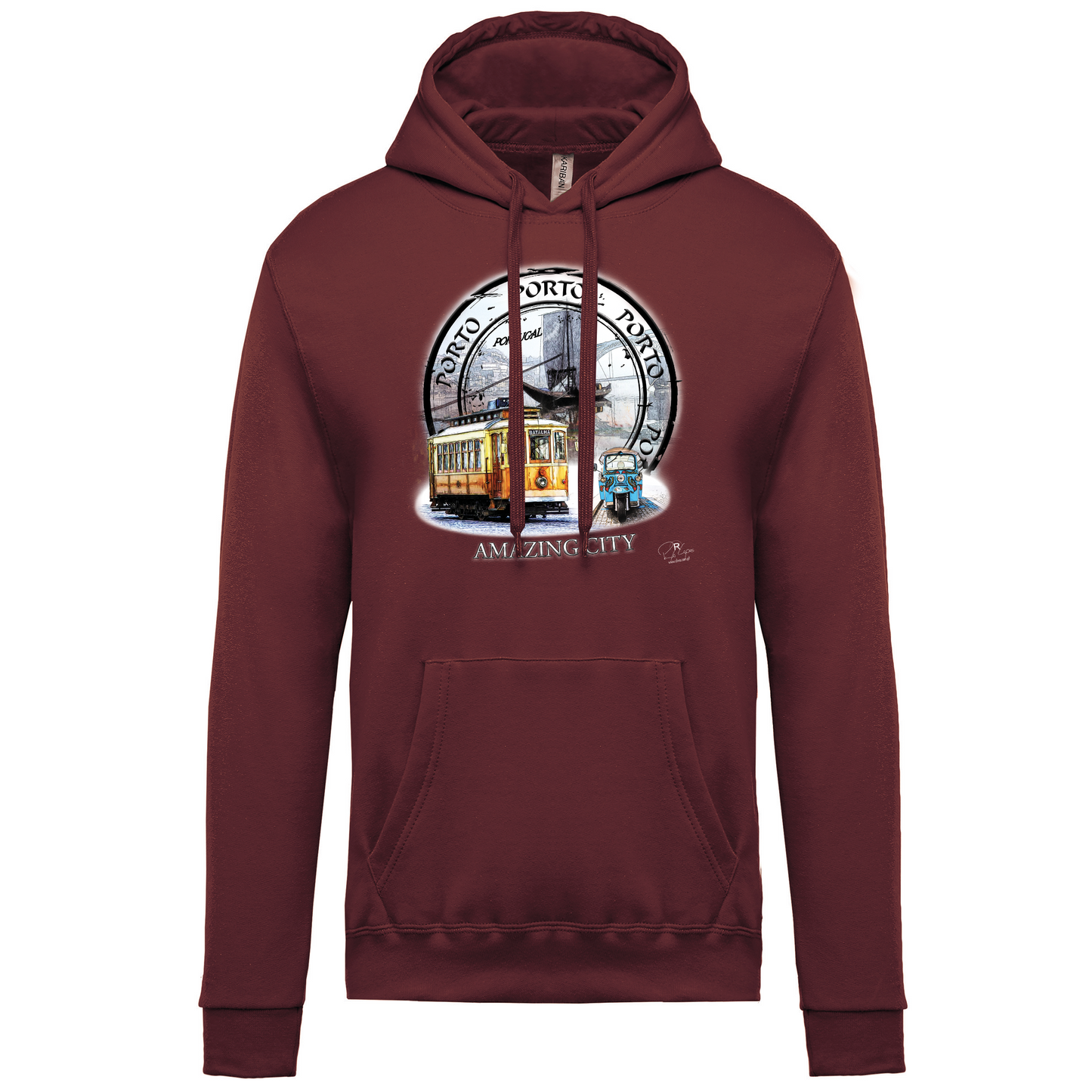 Sweatshirt Kariban com Capuz Amazing City Porto