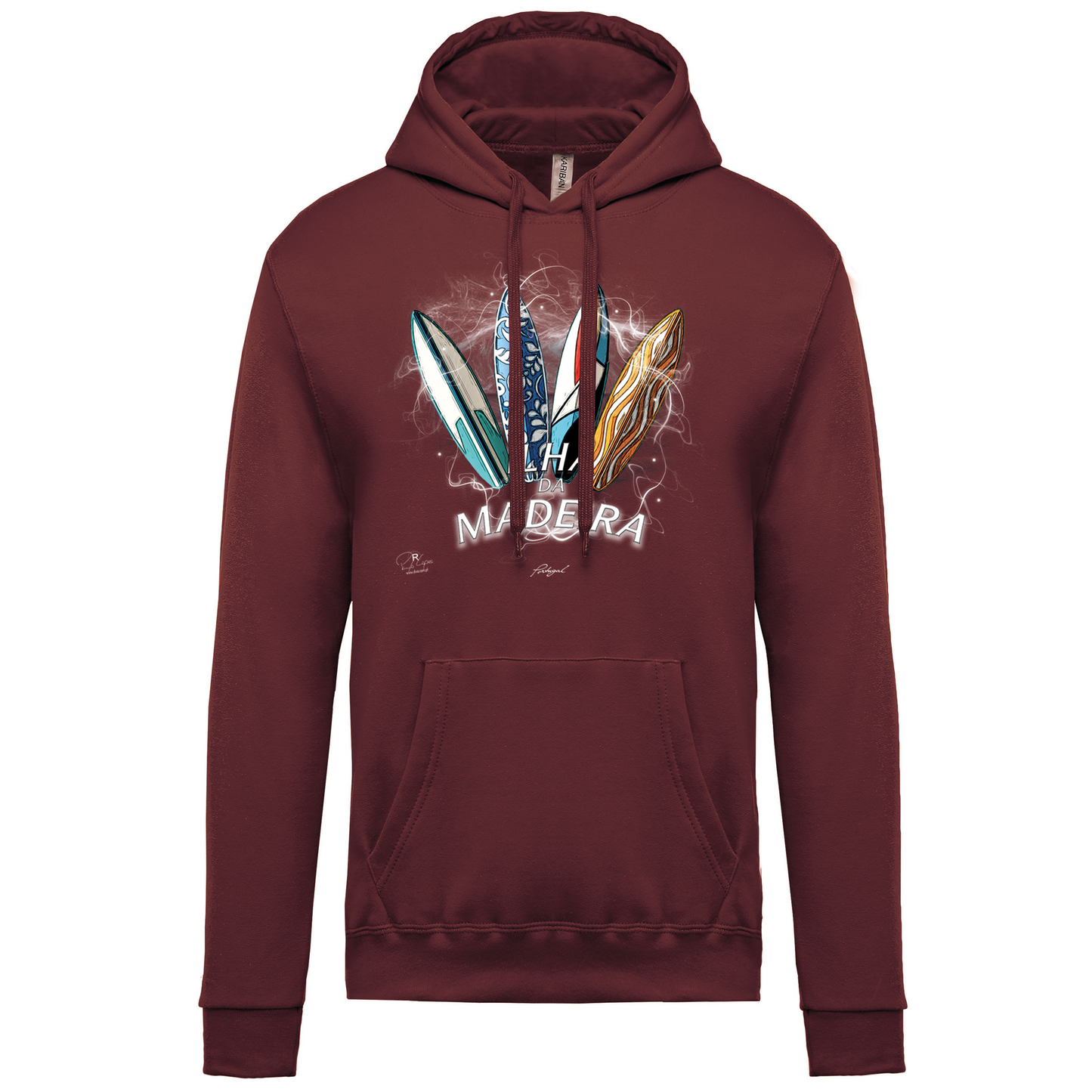 Sweatshirt Kariban com Capuz Surfboards Ilha da Madeira