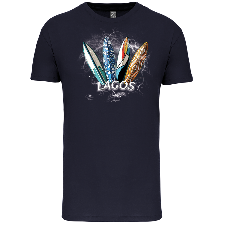 T-Shirt Algodão Biológico Surfboards Lagos