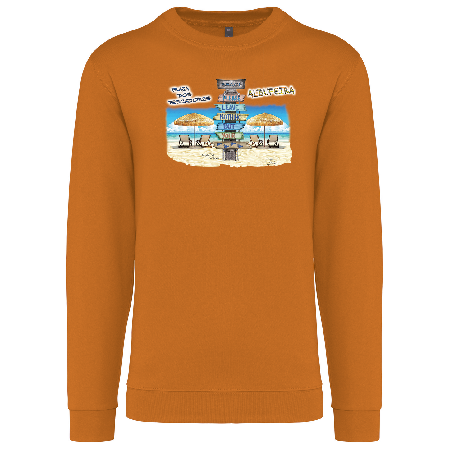 Sweatshirt Kariban sem Capuz Pegadas Albufeira