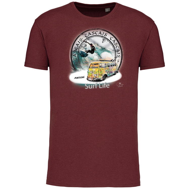 T-Shirt Algodão Biológico Surf Life Cascais