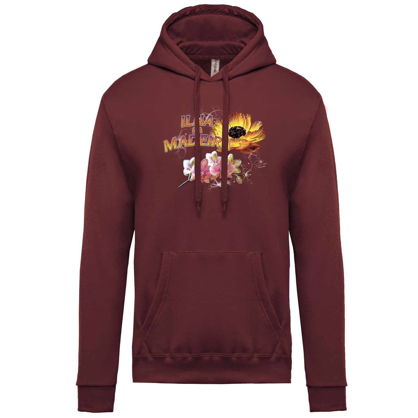 Sweatshirt Kariban com Capuz Madeira Flowers