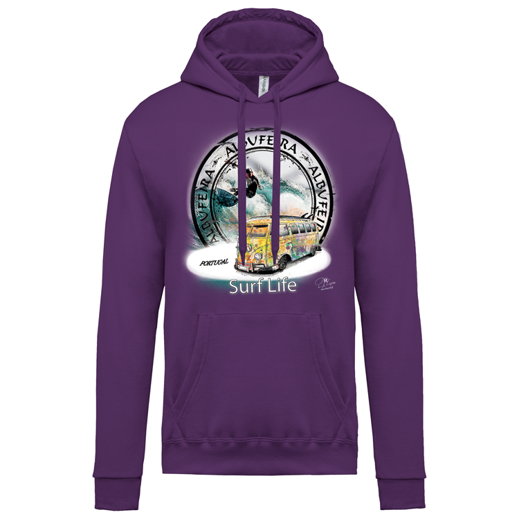Sweatshirt Kariban com Capuz Surf Life Albufeira