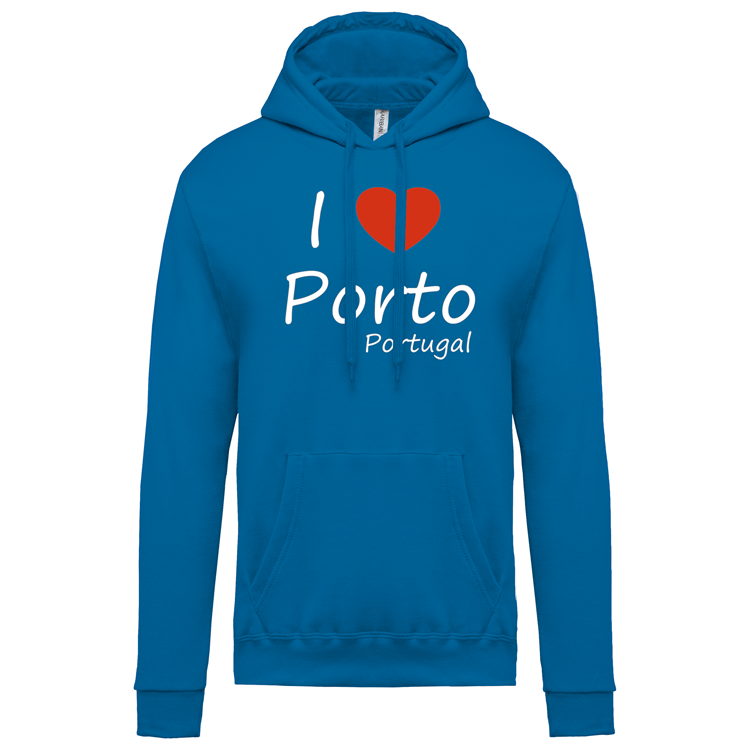 Sweatshirt Kariban com Capuz I Love Porto