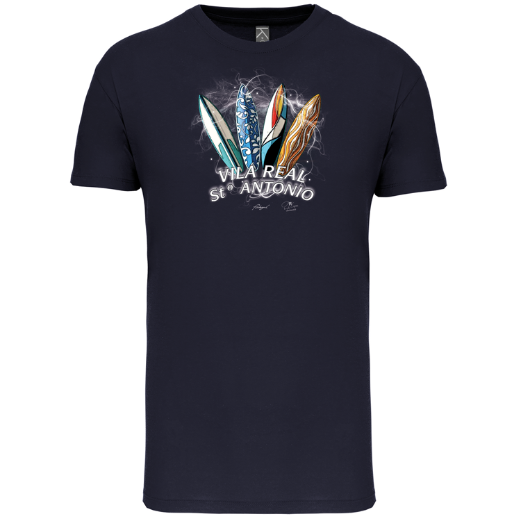 T-Shirt Algodão Biológico Surfboards Vila Real Stº António
