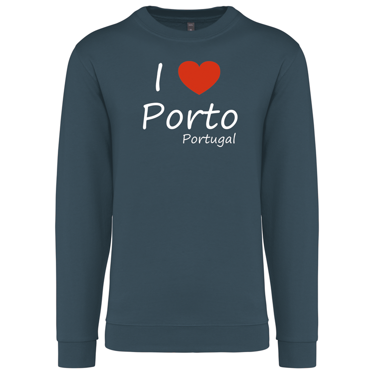 Sweatshirt Kariban sem Capuz I Love Porto