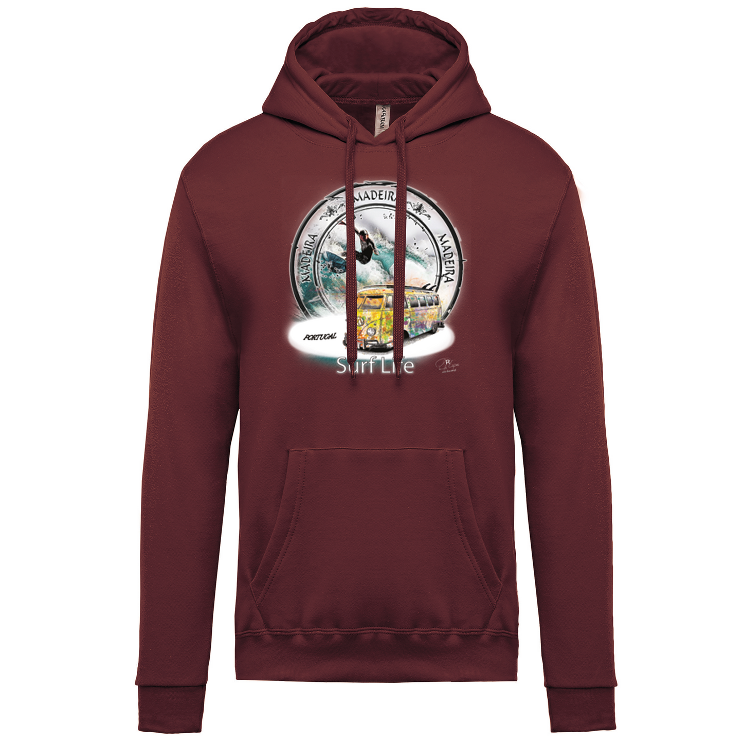 Sweatshirt Kariban com Capuz Surf Life Ilha da Madeira
