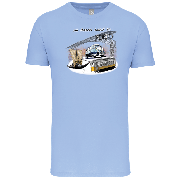 T-Shirt Algodão Biológico All Roads Lead to Porto