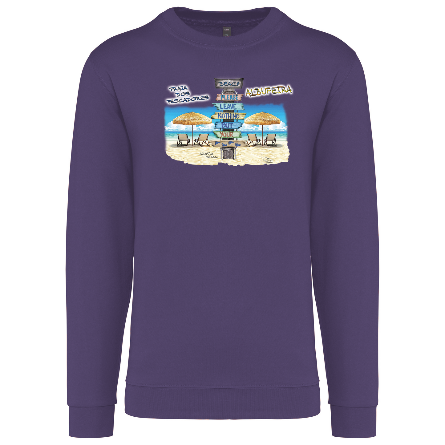 Sweatshirt Kariban sem Capuz Pegadas Albufeira