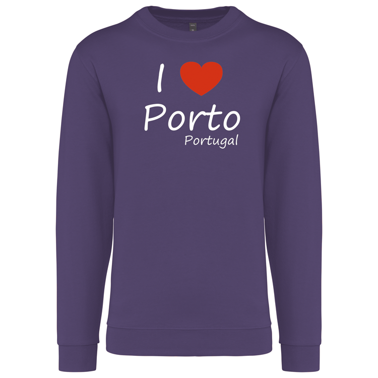 Sweatshirt Kariban sem Capuz I Love Porto