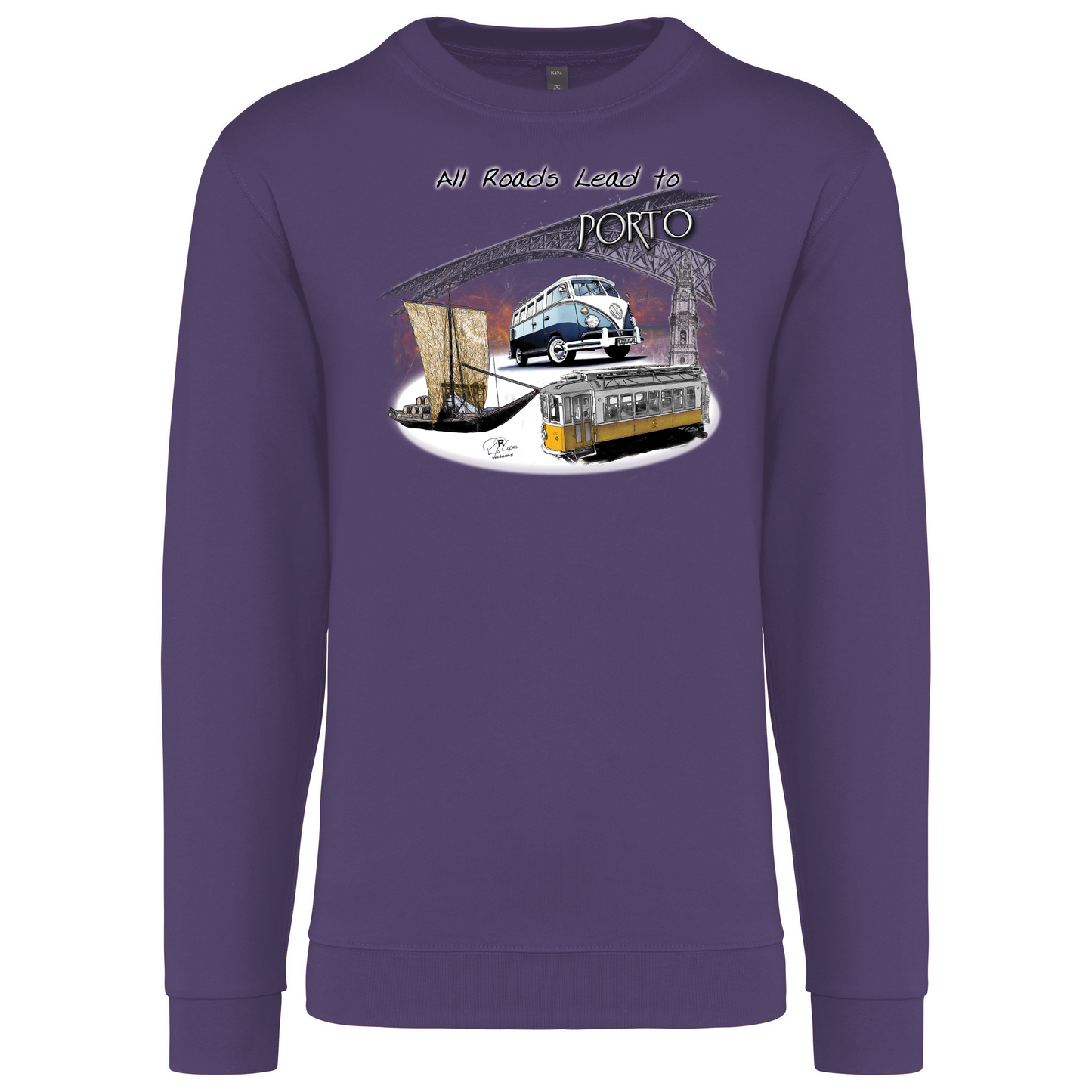 Sweatshirt Kariban sem Capuz All Roads Lead to Porto