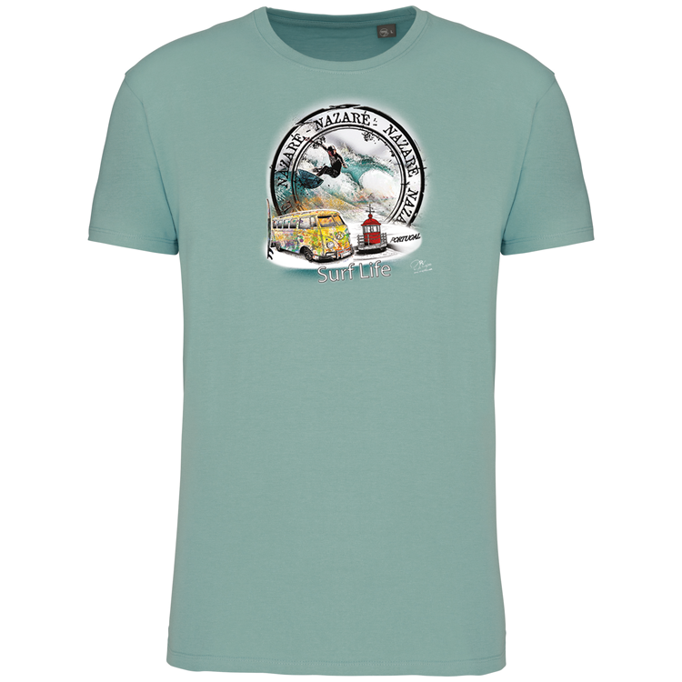 T-Shirt Algodão Biológico Surf Life Nazaré