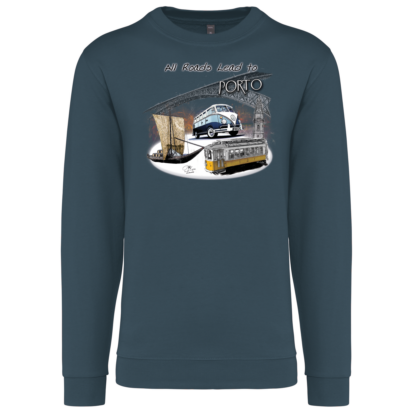 Sweatshirt Kariban sem Capuz All Roads Lead to Porto