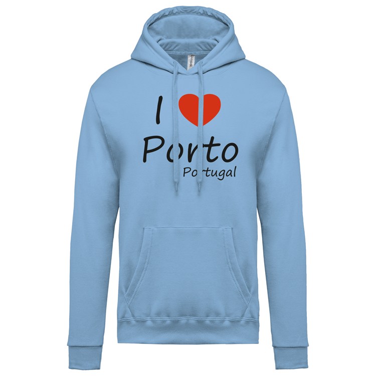 Sweatshirt Kariban com Capuz I Love Porto