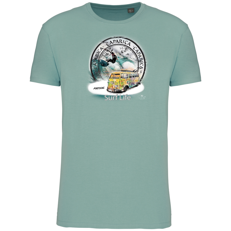 T-Shirt Algodão Biológico Surf Life Caparica
