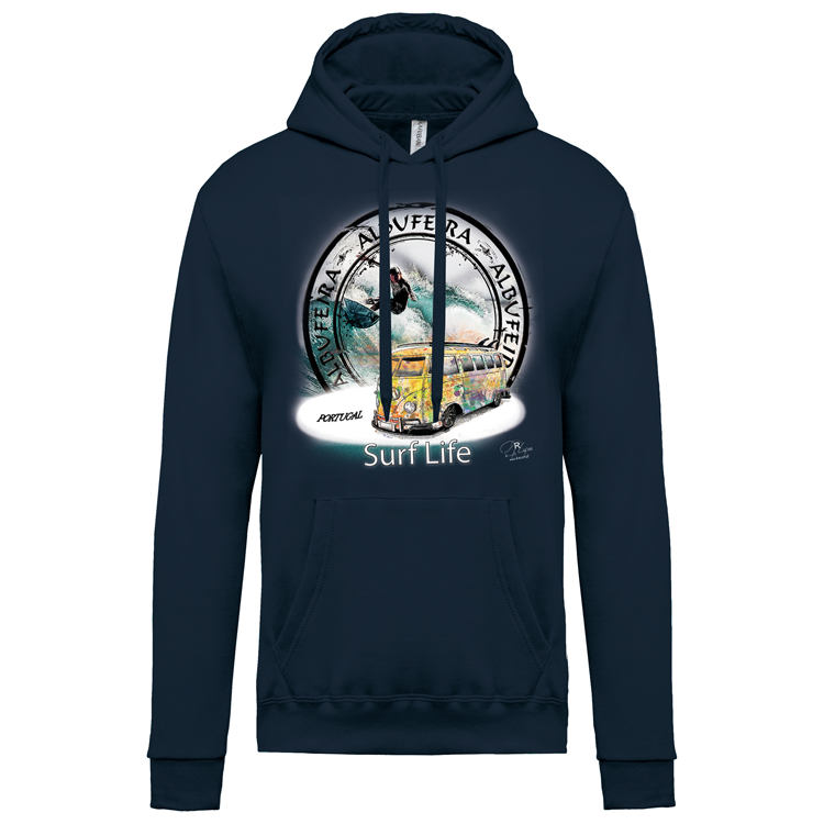 Sweatshirt Kariban com Capuz Surf Life Albufeira
