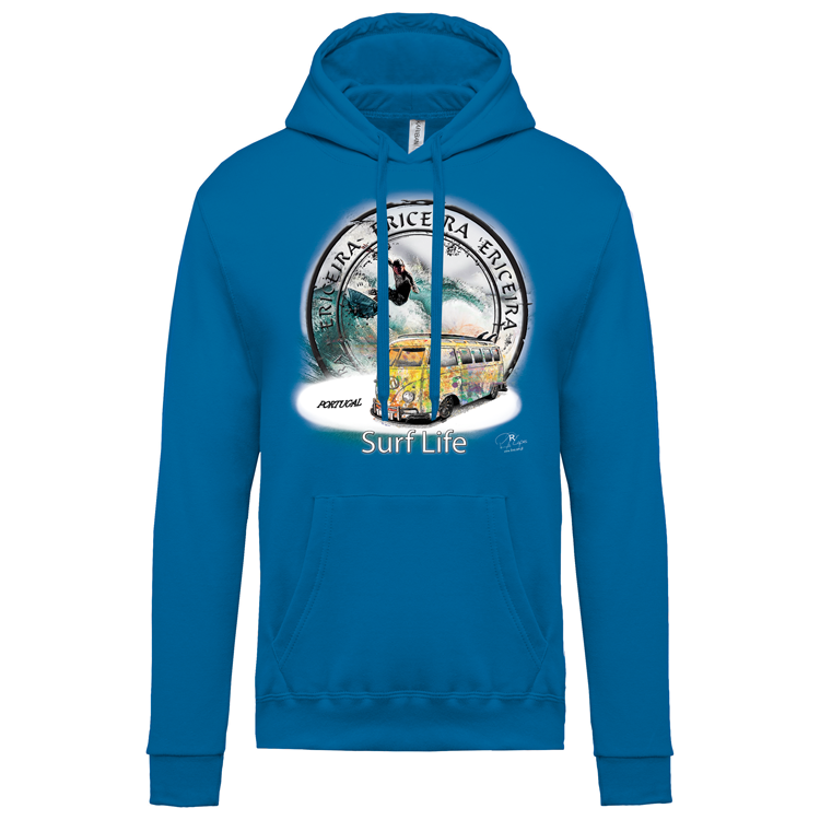 Sweatshirt Kariban com Capuz Surf Life Ericeira