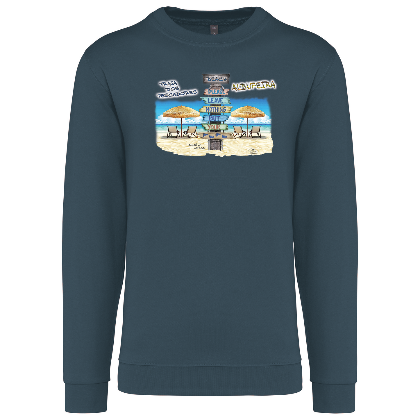 Sweatshirt Kariban sem Capuz Pegadas Albufeira