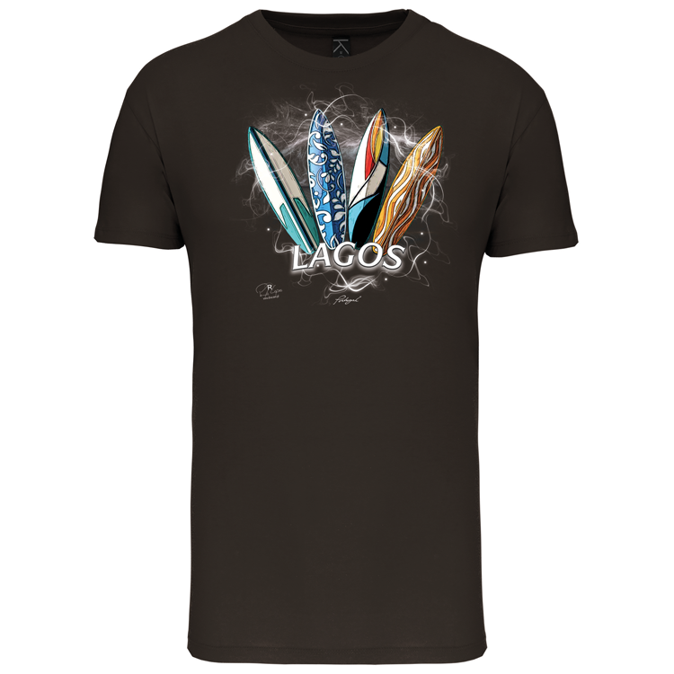 T-Shirt Algodão Biológico Surfboards Lagos