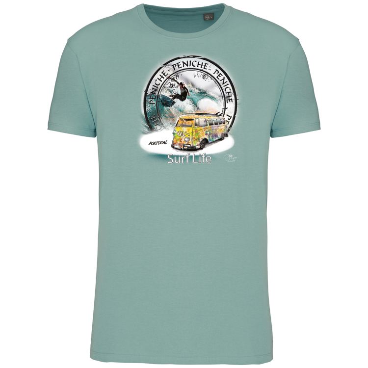 T-Shirt Algodão Biológico Surf Life Peniche