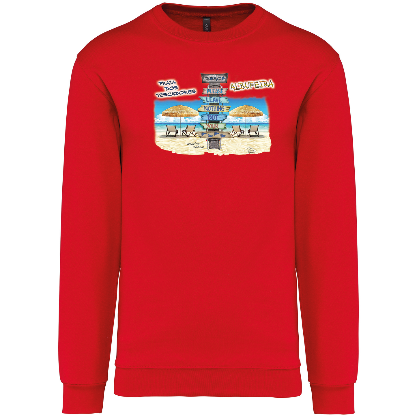 Sweatshirt Kariban sem Capuz Pegadas Albufeira