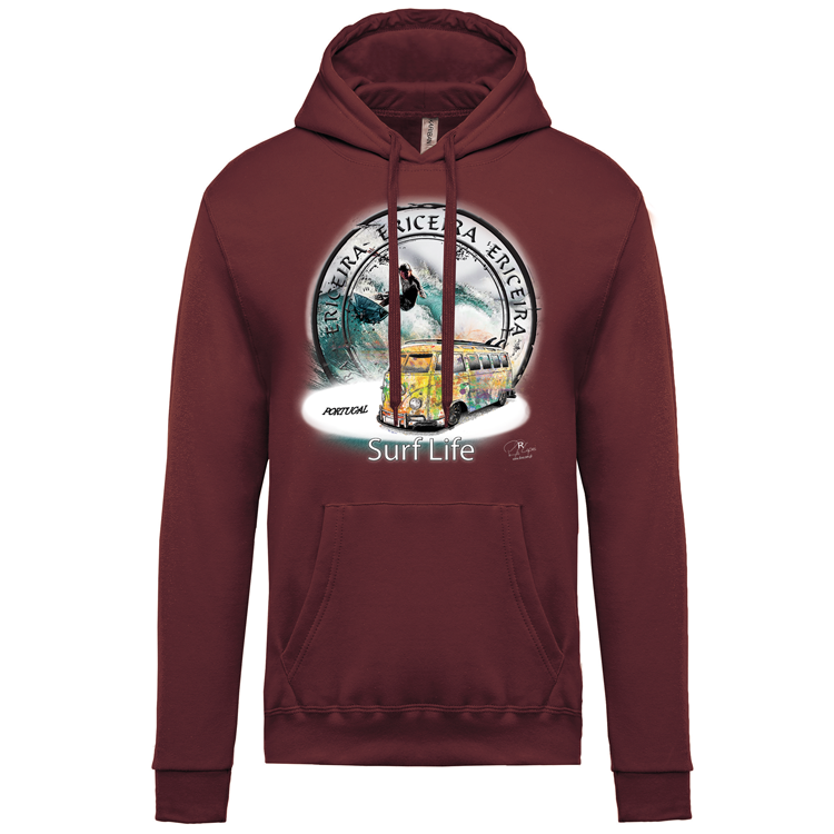 Sweatshirt Kariban com Capuz Surf Life Ericeira