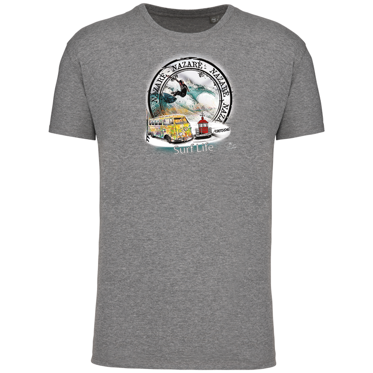 T-Shirt Algodão Biológico Surf Life Nazaré