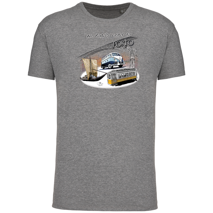 T-Shirt Algodão Biológico All Roads Lead to Porto