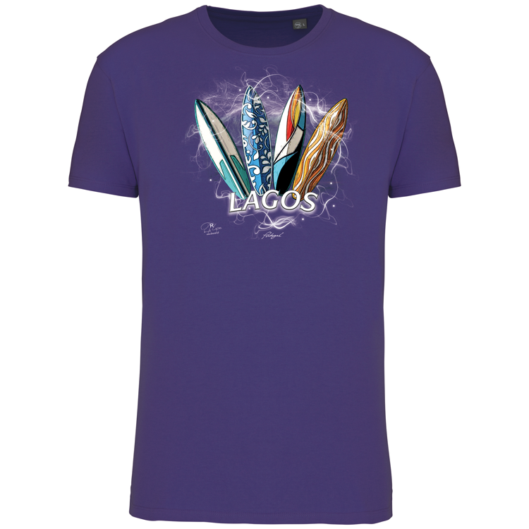 T-Shirt Algodão Biológico Surfboards Lagos