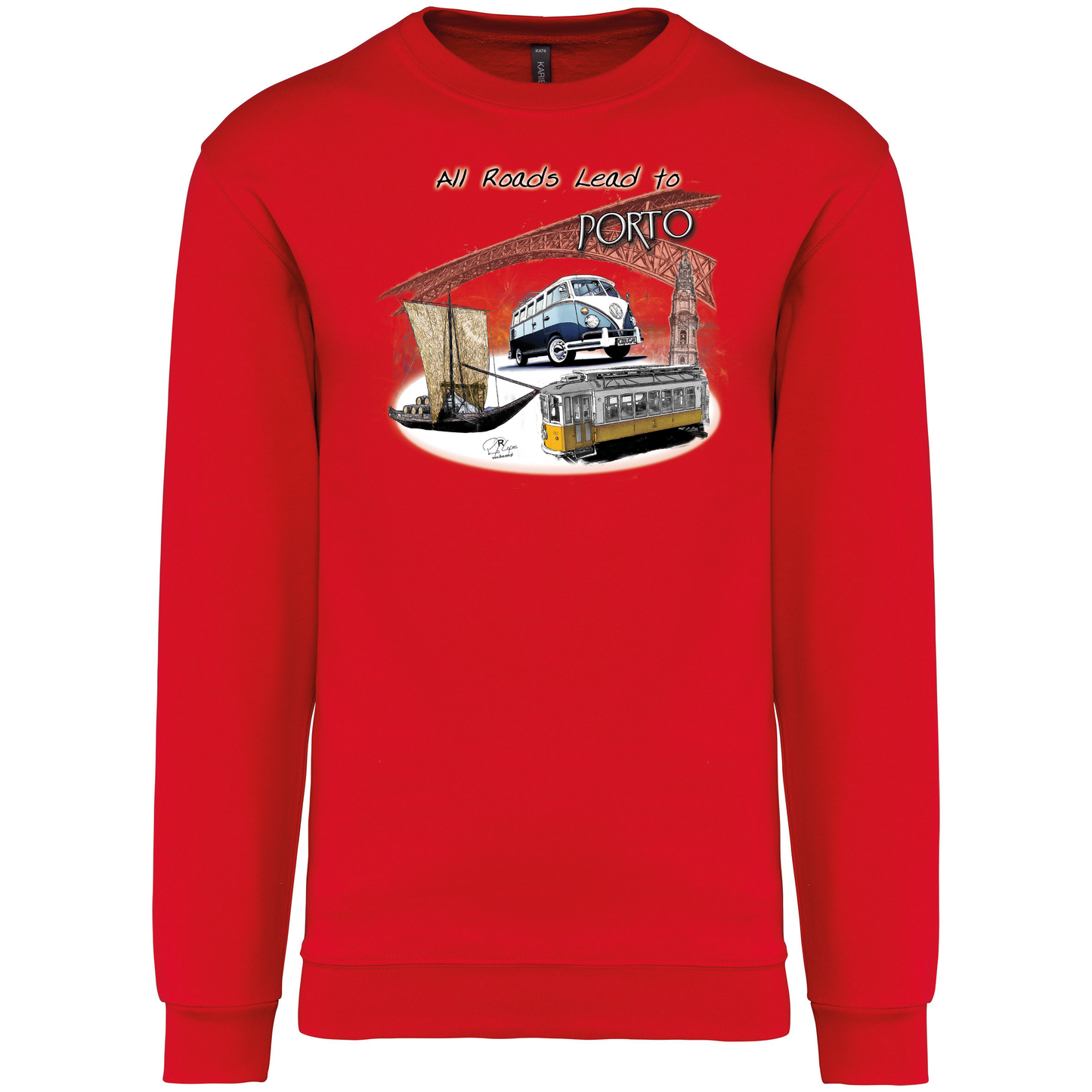 Sweatshirt Kariban sem Capuz All Roads Lead to Porto