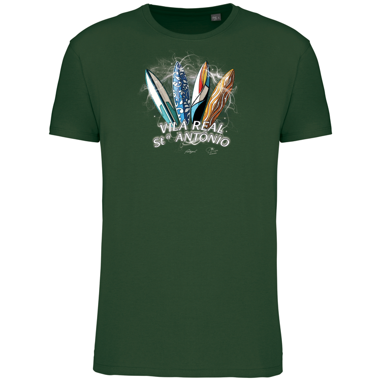 T-Shirt Algodão Biológico Surfboards Vila Real Stº António