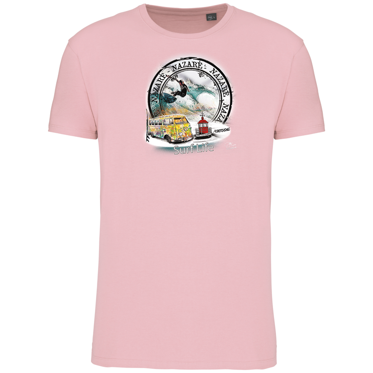 T-Shirt Algodão Biológico Surf Life Nazaré