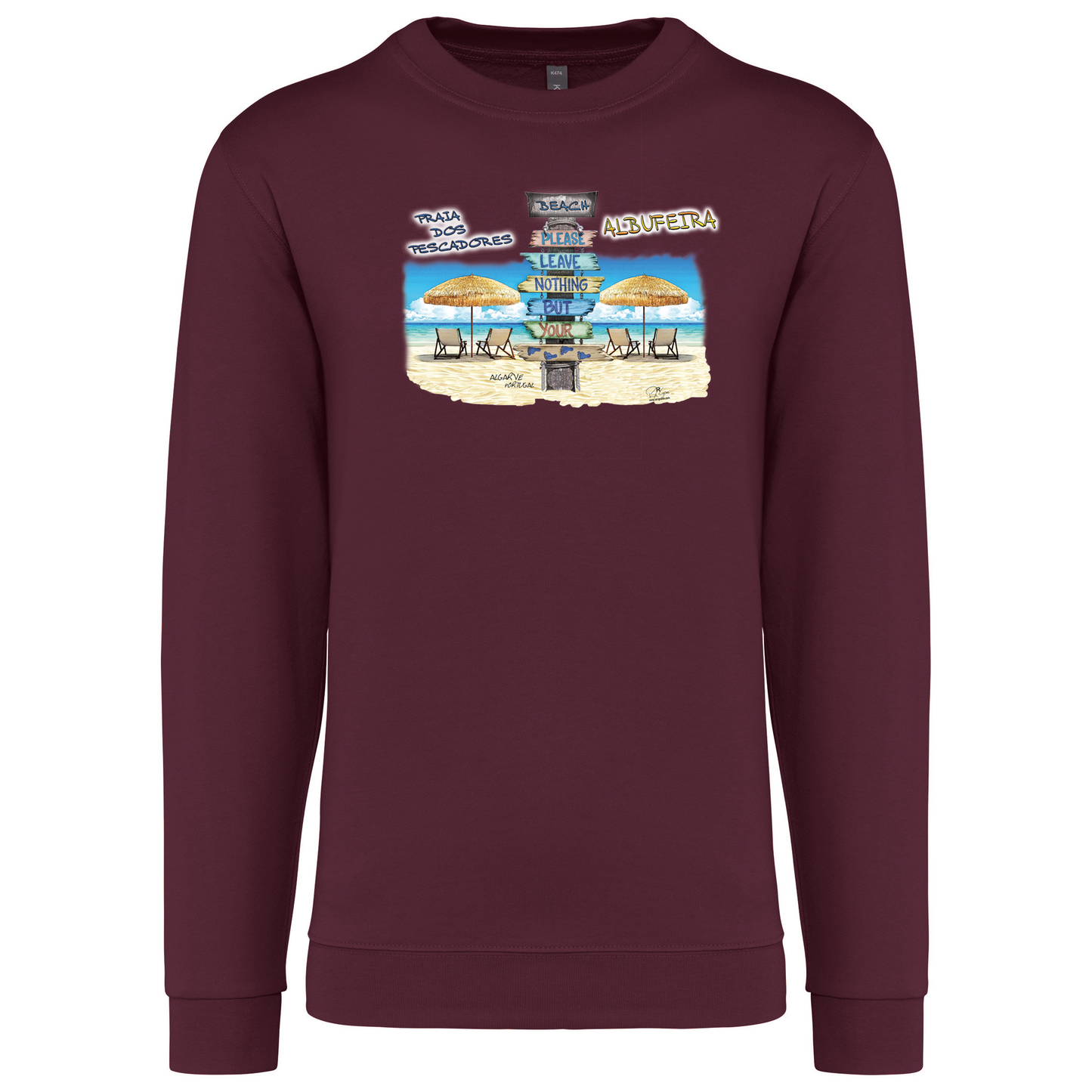 Sweatshirt Kariban sem Capuz Pegadas Albufeira