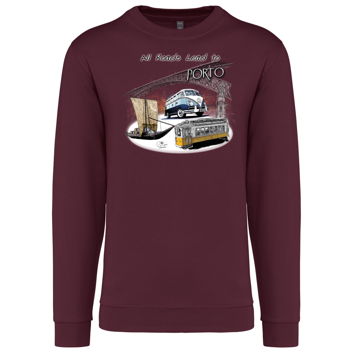 Sweatshirt Kariban sem Capuz All Roads Lead to Porto