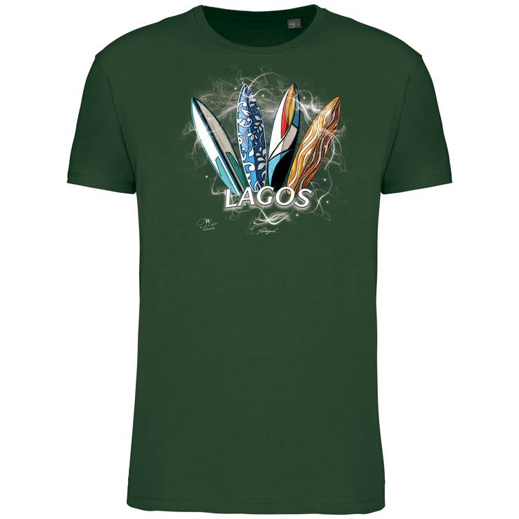 T-Shirt Algodão Biológico Surfboards Lagos