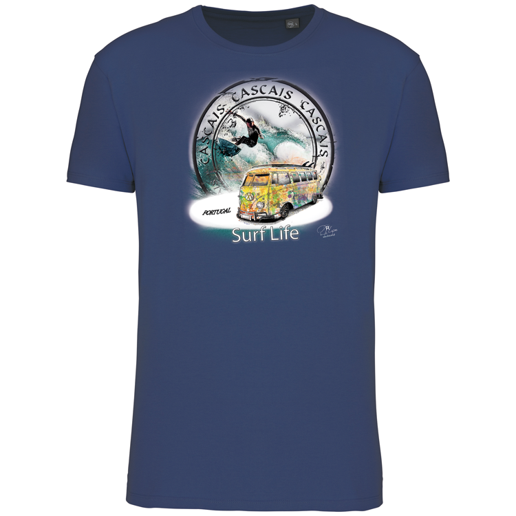T-Shirt Algodão Biológico Surf Life Cascais