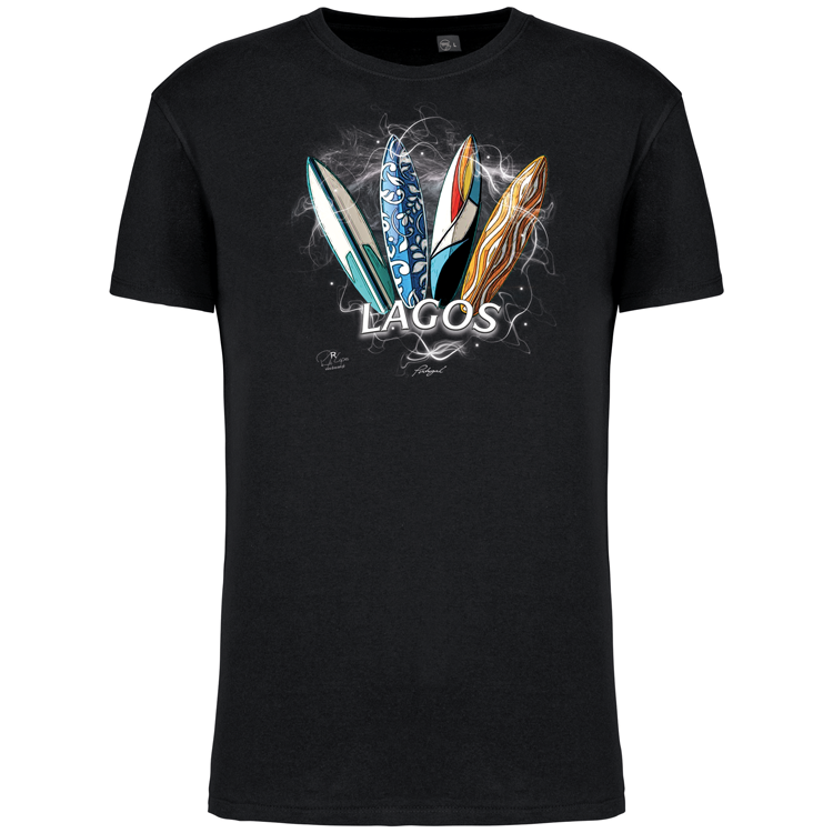 T-Shirt Algodão Biológico Surfboards Lagos