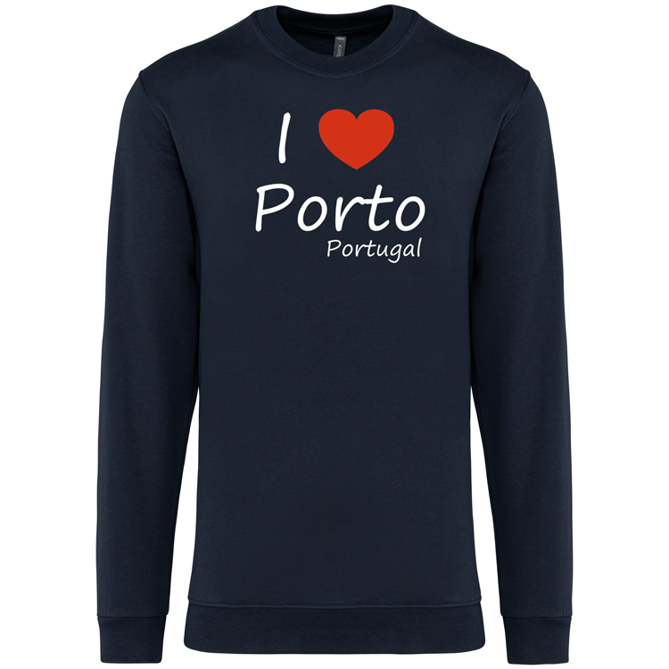 Sweatshirt Kariban sem Capuz I Love Porto