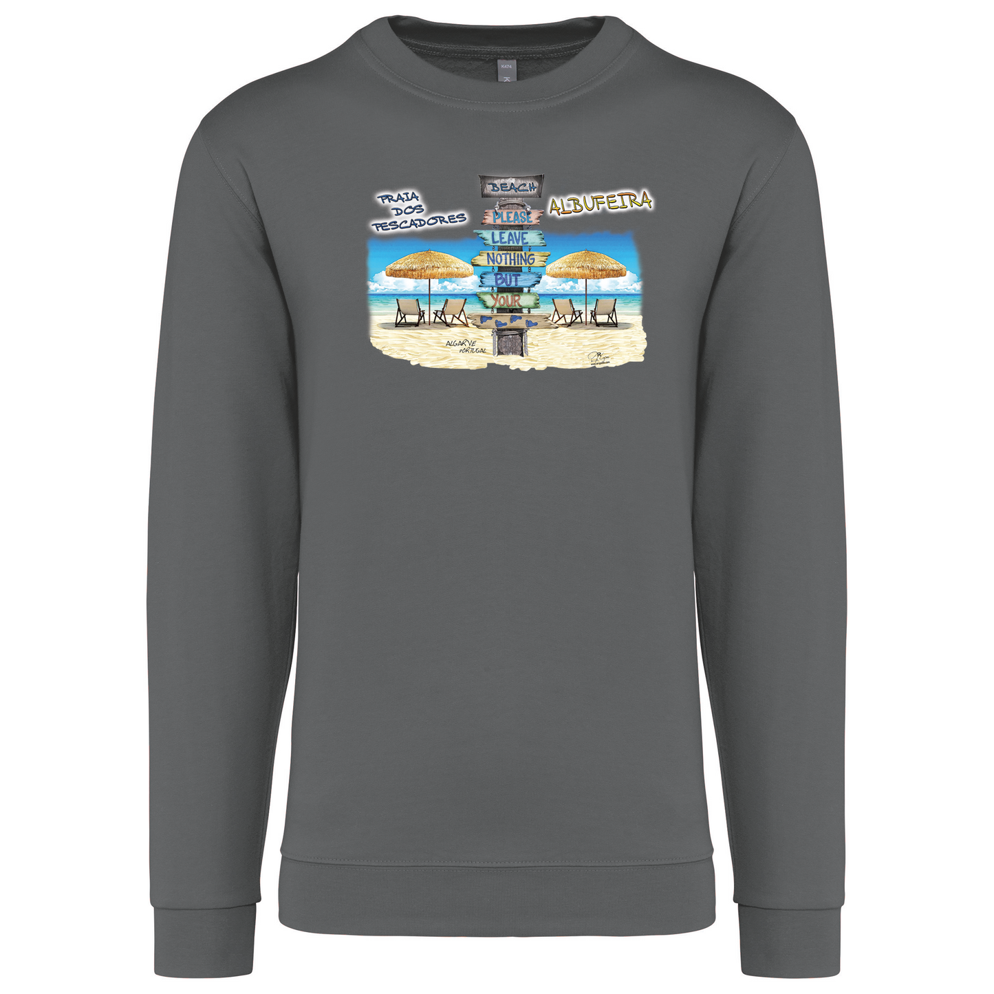 Sweatshirt Kariban sem Capuz Pegadas Albufeira