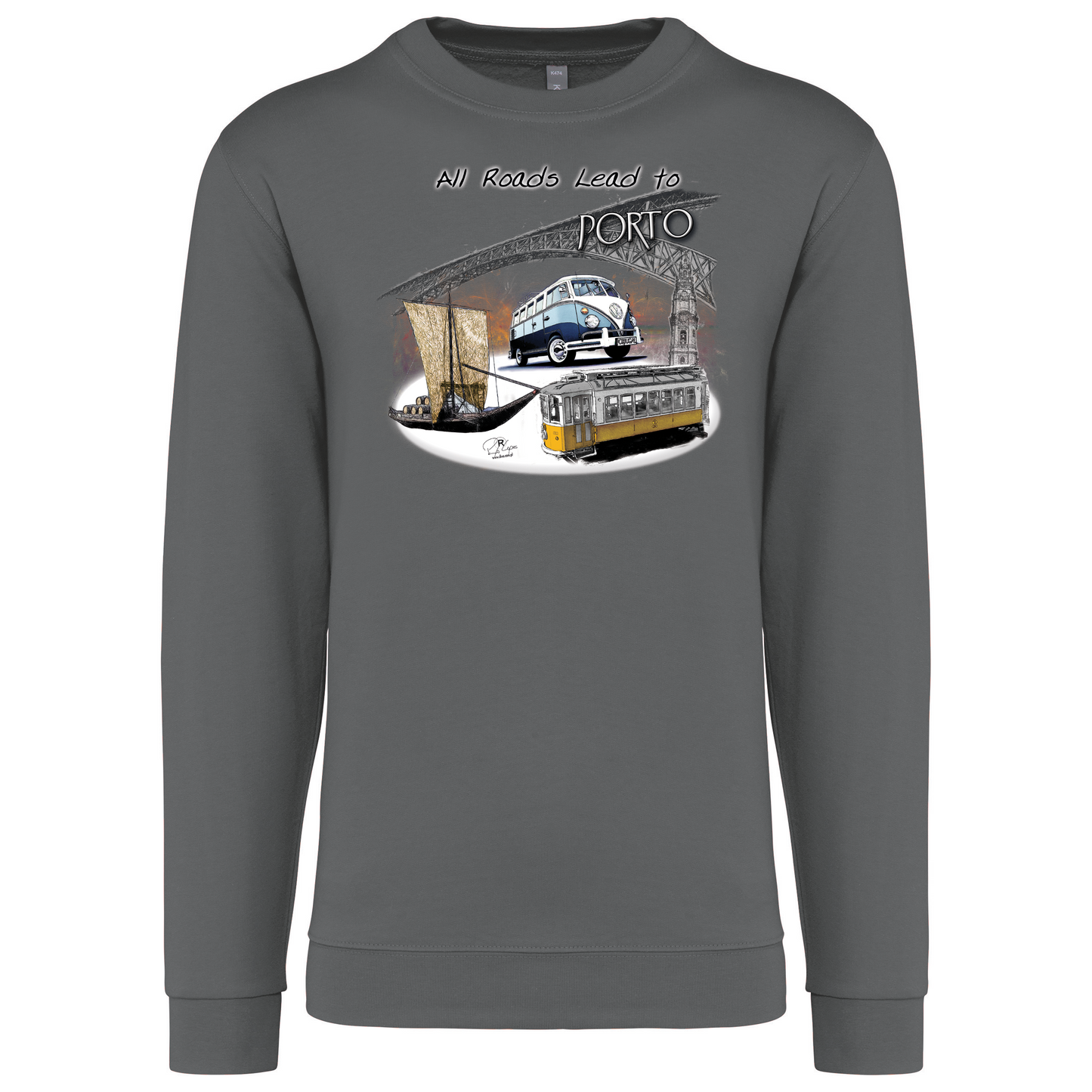 Sweatshirt Kariban sem Capuz All Roads Lead to Porto