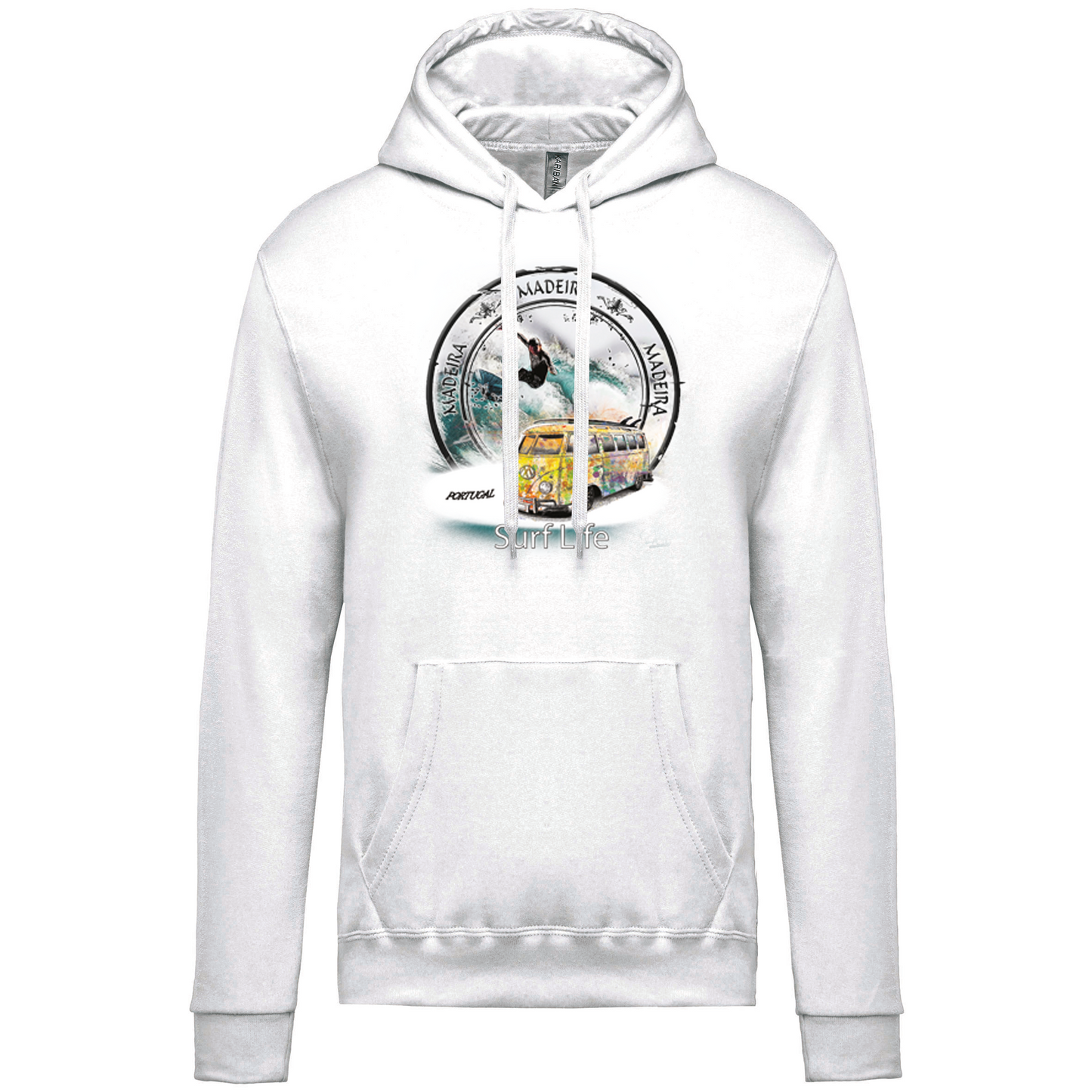 Sweatshirt Kariban com Capuz Surf Life Ilha da Madeira