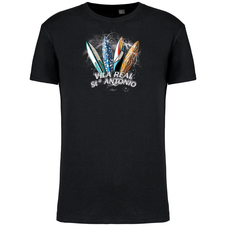 T-Shirt Algodão Biológico Surfboards Vila Real Stº António
