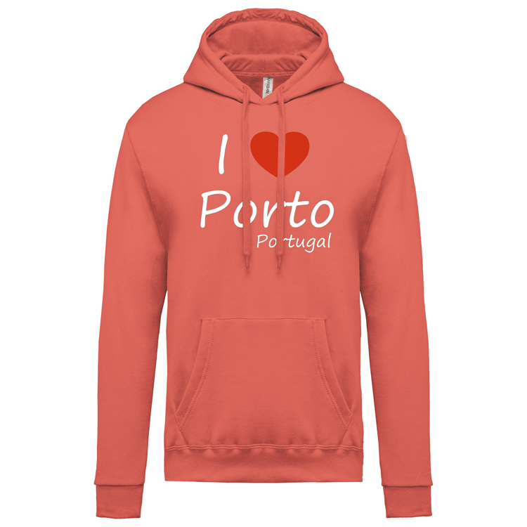 Sweatshirt Kariban com Capuz I Love Porto