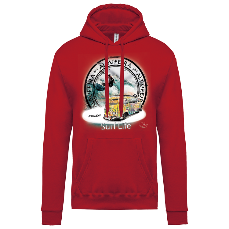 Sweatshirt Kariban com Capuz Surf Life Albufeira