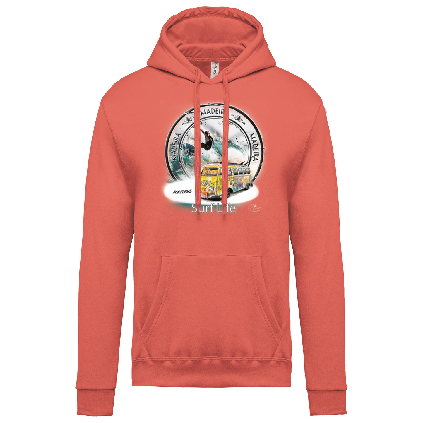 Sweatshirt Kariban com Capuz Surf Life Ilha da Madeira