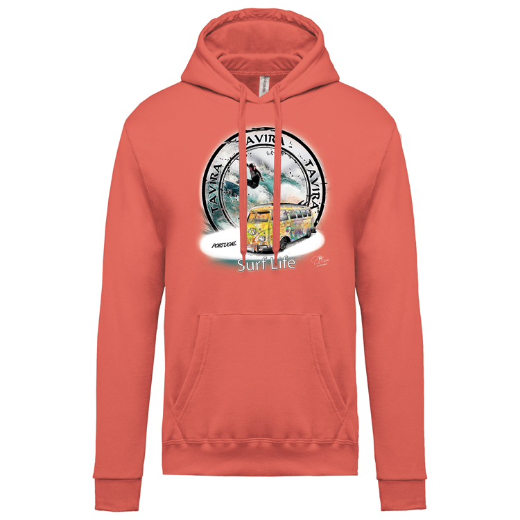 Sweatshirt Kariban com Capuz Surf Life Tavira